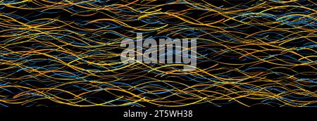 Blue orange abstract wavy lines technology futuristic banner design. Vector background Stock Vector