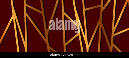 Luxury golden grid pattern abstract tech background. Vector geometric design Stock Vector