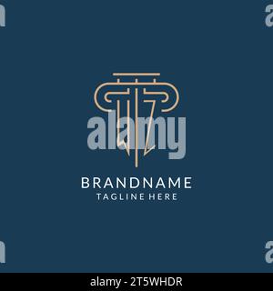 initial monogram WZ with monoline pillar logo design ideas Stock Vector ...