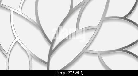 Silver metallic wavy grid pattern abstract tech background. Vector geometric design Stock Vector
