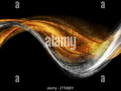 Metallic and golden smooth blurred waves grunge abstract background. Vector design Stock Vector