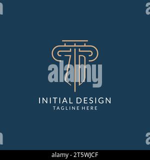 ZD logo initial pillar design with luxury modern style best design for ...