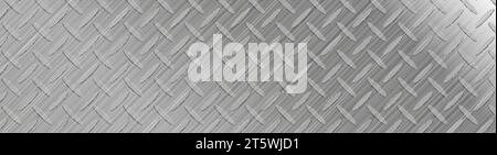 Abstract grey metallic grooved texture background. Silver technology vector banner design Stock Vector