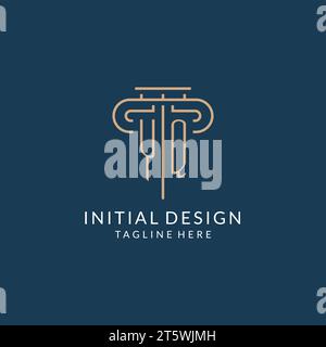 YQ logo initial pillar design with luxury modern style best design for ...