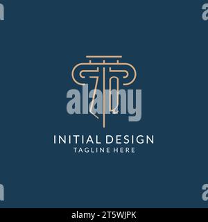 ZQ logo initial pillar design with luxury modern style best design for ...