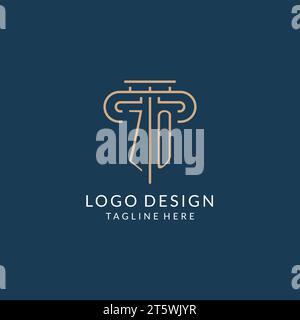 ZO initial with pillar logo design, luxury law office logo style design ...