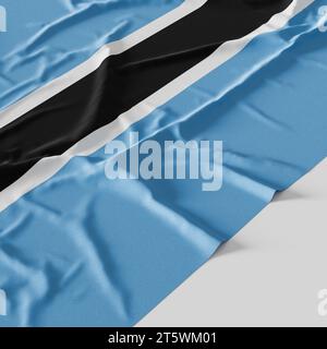 Flag of Botswana. Fabric textured Botswana flag isolated on white ...