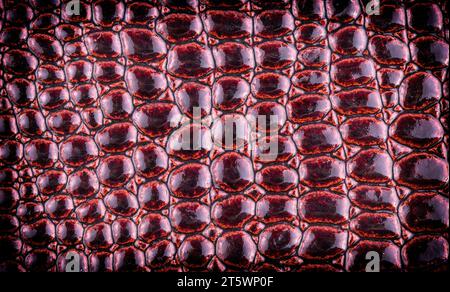 The Red elegance leather texture for background with visible details Stock Photo