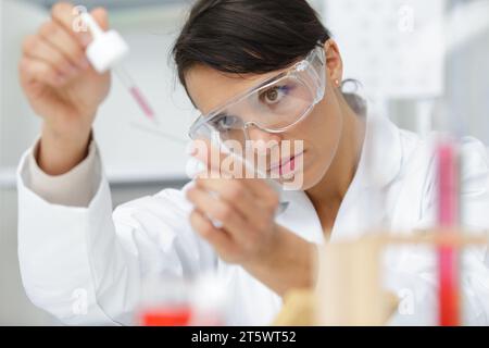 female lab enginner at work Stock Photo