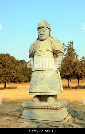 Stone statues of ancient Chinese generals Stock Photo