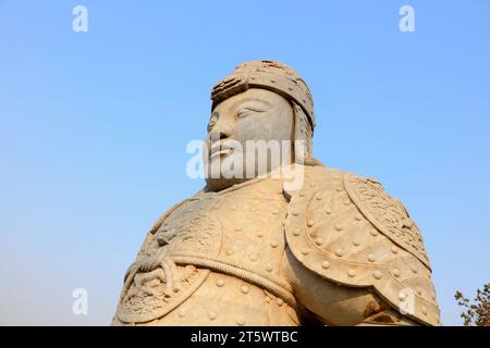 Stone statues of ancient Chinese generals Stock Photo