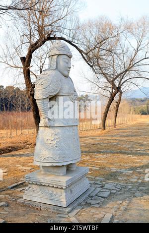 Stone statues of ancient Chinese generals Stock Photo