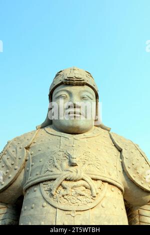 Stone statues of ancient Chinese generals Stock Photo