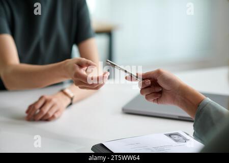 job contract applicant sign employment agreement Stock Photo - Alamy