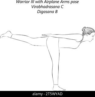 Yoga warrior iii pose Stock Vector Images - Alamy