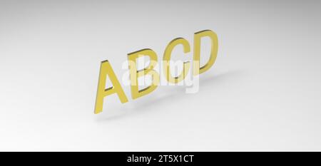 3D font 'ABCD' in white background, computer generated images Stock Photo