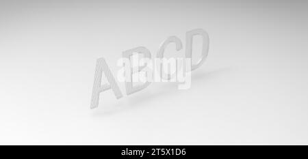 3D font 'ABCD' in white background, computer generated images Stock Photo