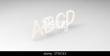 3D font 'ABCD' in white background, computer generated images Stock Photo