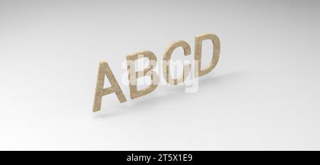 3D font 'ABCD' in white background, computer generated images Stock Photo