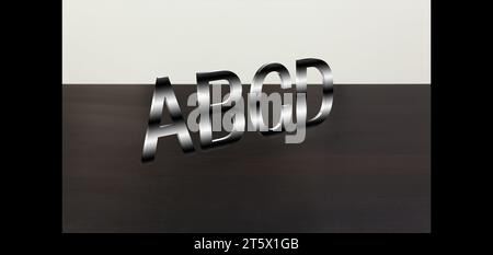 3D font 'ABCD' in white background, computer generated images Stock Photo