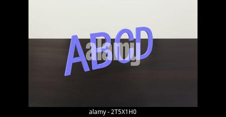 3D font 'ABCD' in white background, computer generated images Stock Photo