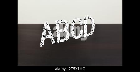 3D font 'ABCD' in white background, computer generated images Stock Photo