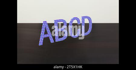 3D font 'ABCD' in white background, computer generated images Stock Photo