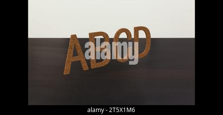 3D font 'ABCD' in white background, computer generated images Stock Photo