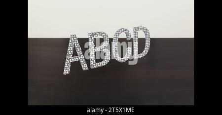 3D font 'ABCD' in white background, computer generated images Stock Photo