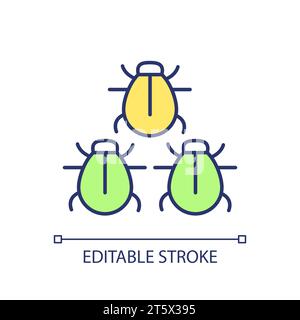 2D simple thin line monitoring pest activity icon Stock Vector