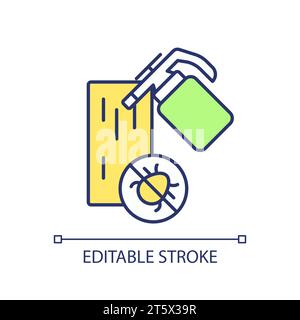 2D simple thin line treated bed bug infestation icon Stock Vector