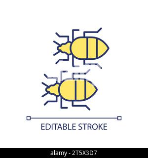2D simple thin line signs of bed bug infestation icon Stock Vector