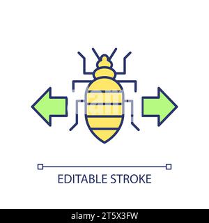2D simple thin line spread bed bugs icon Stock Vector