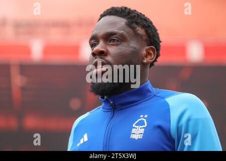 Orel Mangala of Nottingham Forest arrives ahead of the Emirates FA Cup ...