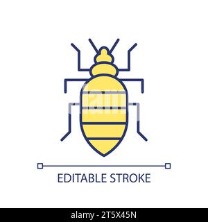 2D simple thin line bed bug habits icon Stock Vector