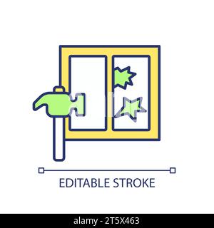 2D simple thin line sealing entry points icon Stock Vector