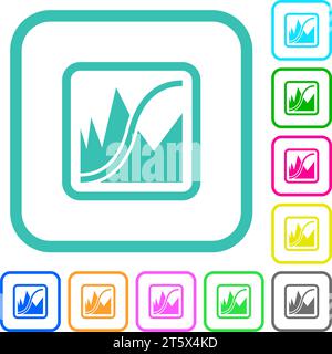 Adjust image curves vivid colored flat icons in curved borders on white ...