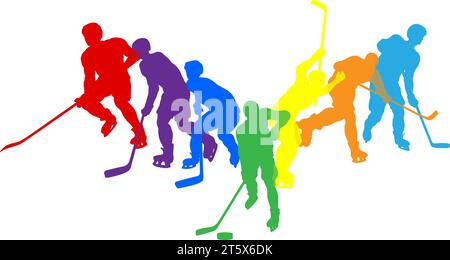 Ice Hockey Silhouette People Player Silhouettes Stock Vector