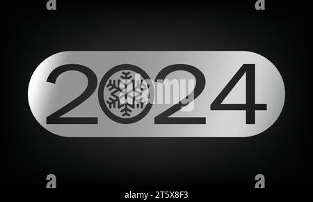 2024 Happy New Year Background Design. Vector Illustration. Greeting Card, Banner, Poster. Stock Vector