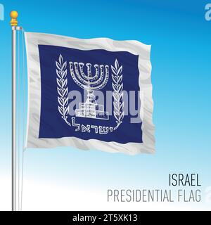 Israel presidential waving flag, middle east, vector illustration Stock Vector