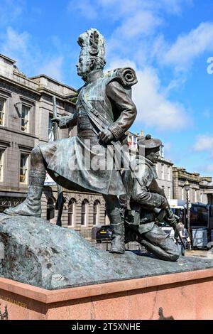 The Gordon Highlanders Monument, a sculpture by Mark Richards.  Unveiled October 2011.  Castle Street, Aberdeen, Scotland, UK Stock Photo