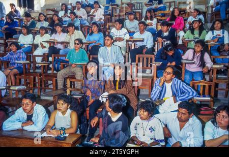 Bolivia, students attend college in the University of La Paz Stock Photo