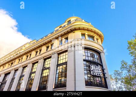 Exterior of the Galeries Lafayette store on the Avenue des Champs-Elysées, 75008 Paris, France. Stock Photo