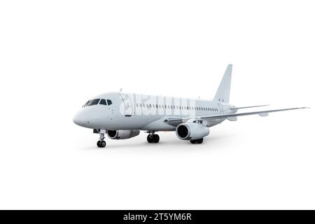 Passenger airplane isolated on white background Stock Photo