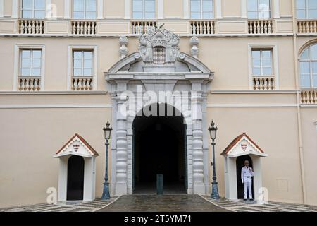 Sentry on duty outside the Princes Palace at Monaco Ville Stock Photo