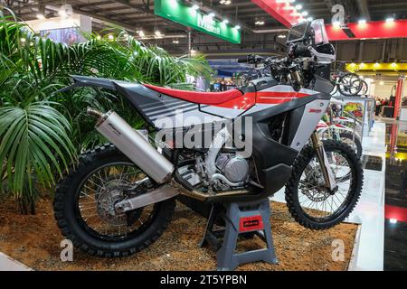 Milan, Italy. 07th Nov, 2023. Fantic Rally exposed at 80th edition of EICMA - Milan International Exhibition of Cycle and Motorcycle at Rho Fair on November 7, 2023, Rho - Milan, Italy. (Photo by Roberto Tommasini/NurPhoto) Credit: NurPhoto SRL/Alamy Live News Stock Photo