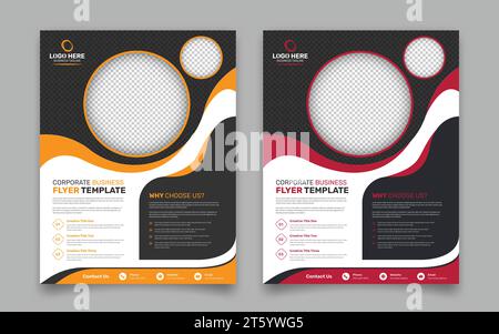 Corporate modern business flyer design with abstract shapes Stock Vector