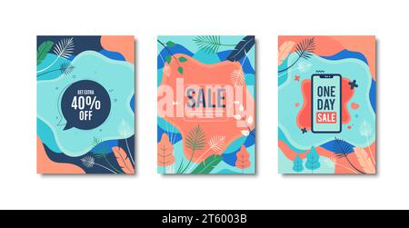 Abstract background designs. Sale content, social media promotional covers, special offer poster. Vector Stock Vector