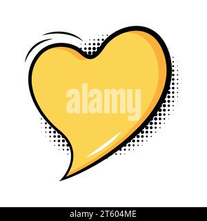Empty retro comic speech bubbles in love shape pop art style Stock Vector