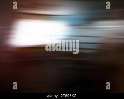 Motion blur modern technology of movie industry. Bokeh blurred sparkling action movie concept in studio interior. Stock Photo